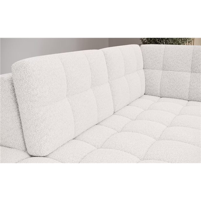 U-shaped sofa Elewett L, sleeping function, Royal 01, boucle, white, H82x299x198cm