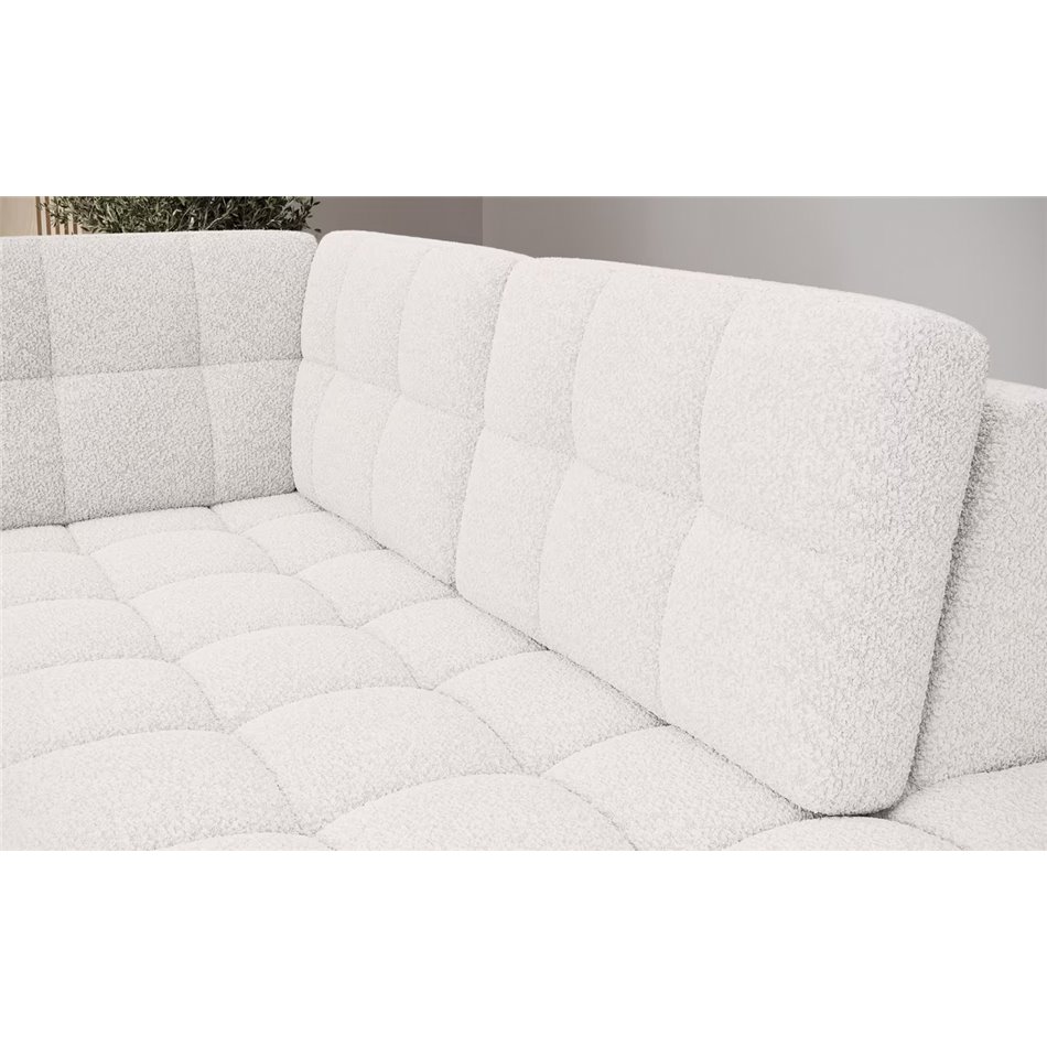U-shaped sofa Elewett R, sleeping function, Royal 01, boucle, white, H82x299x198cm