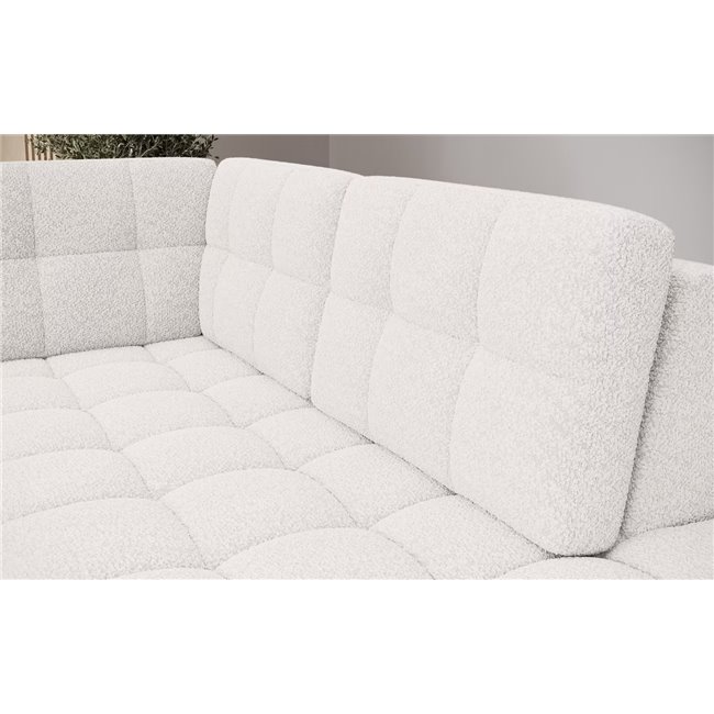 U-shaped sofa Elewett R, sleeping function, Royal 01, boucle, white, H82x299x198cm