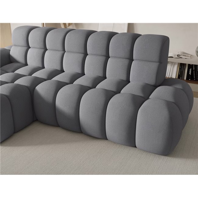 Corner sofa Eleedro L, electrically extendable, Calmora 05, grey, H98x283x165cm