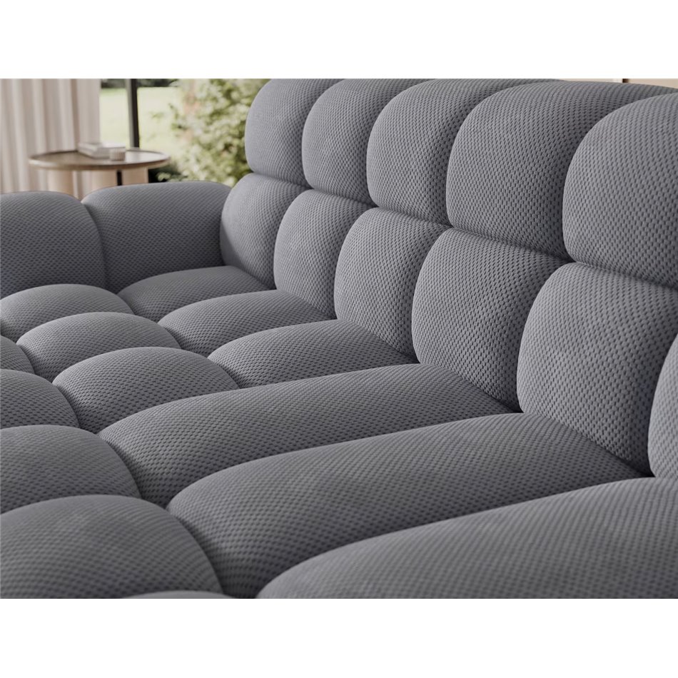 Corner sofa Eleedro L, electrically extendable, Calmora 05, grey, H98x283x165cm