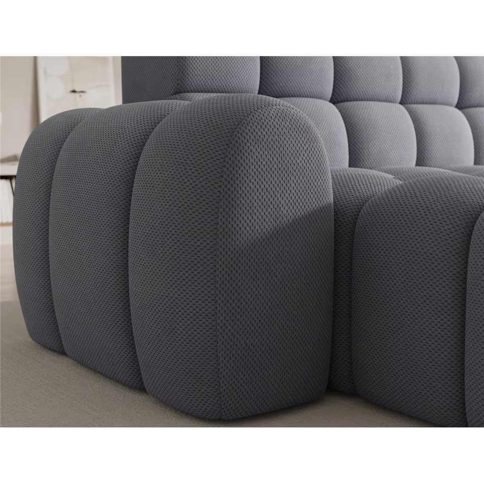 Corner sofa Eleedro L, electrically extendable, Calmora 05, grey, H98x283x165cm