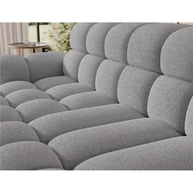 Corner sofa Eleedro L, electrically extendable, Royal 04, boucle, grey, H98x283x165cm