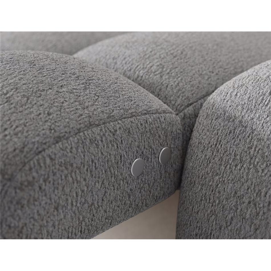 Corner sofa Eleedro L, electrically extendable, Royal 04, boucle, grey, H98x283x165cm
