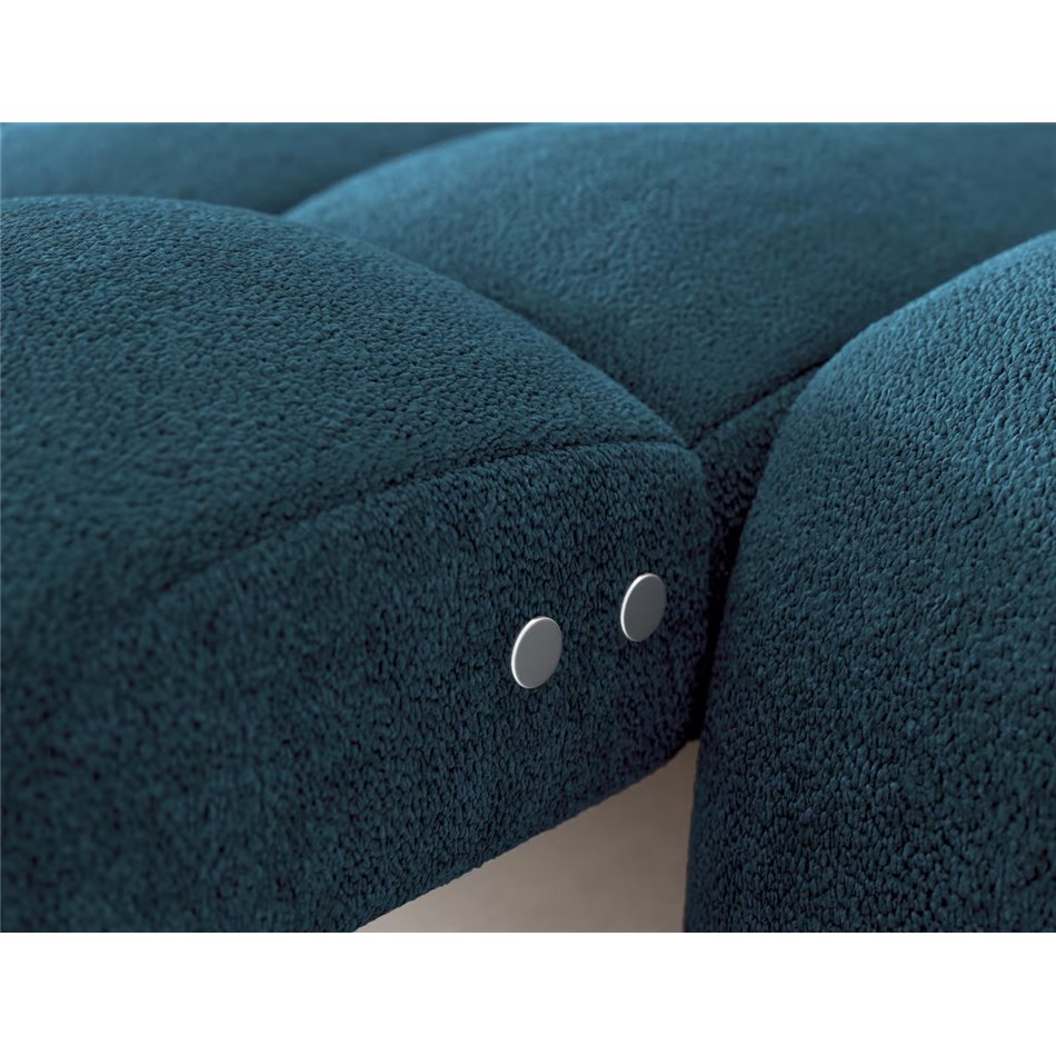 Corner sofa Eleedro L, electrically extendable, Amore 40, boucle, blue, H98x283x165cm