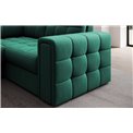 U-shaped sofa Elewett L, sleeping function, Lukso 35, velvet, green, H82x299x198cm