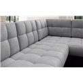 U-shaped sofa Elewett L, sleeping function, Monolith 84, Monolith 97, velvet, grey, H82x299x198cm
