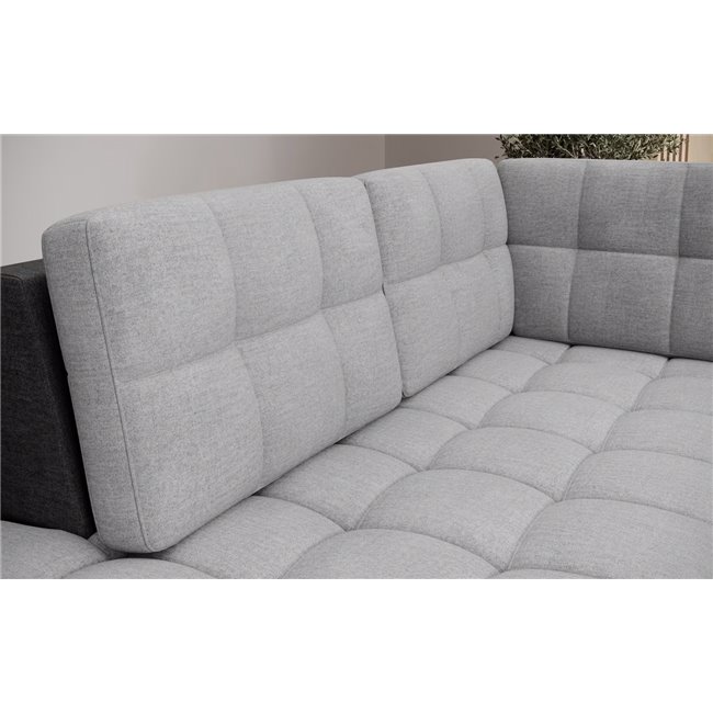 U-shaped sofa Elewett L, sleeping function, Monolith 84, Monolith 97, velvet, grey, H82x299x198cm