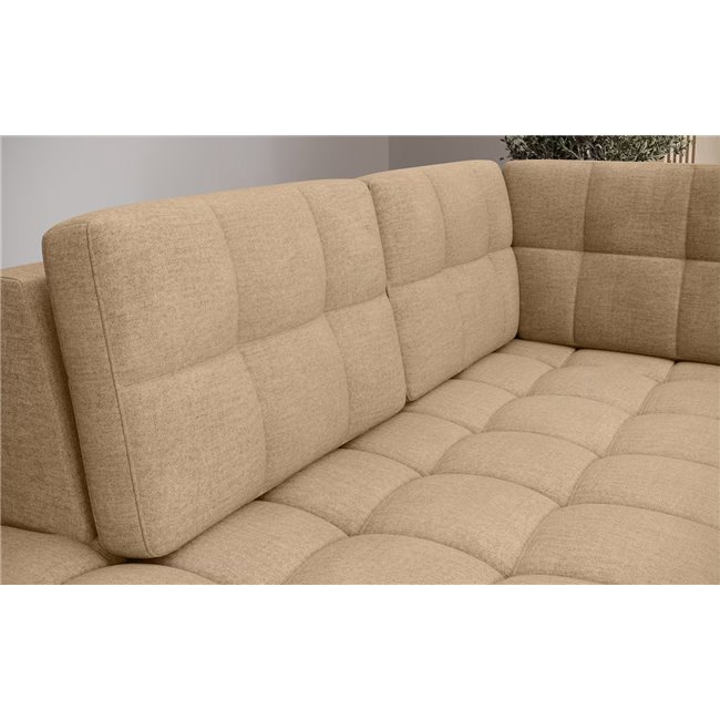 U-shaped sofa Elewett L, sleeping function, Monolith 09, velvet, light brown, H82x299x198cm