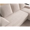 Corner sofa Elgino L/R Reversible, sleeping function, Jarell 18, corduroy, beige, H90x201x143cm