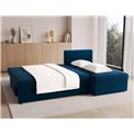 Corner sofa Elgino L/R Reversible, sleeping function, Nube 40, velvet, dark blue, H90x201x143cm