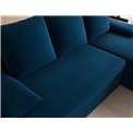 Corner sofa Elgino L/R Reversible, sleeping function, Nube 40, velvet, dark blue, H90x201x143cm