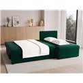 Corner sofa Elgino L/R Reversible, sleeping function, Nube 35, velvet, dark green, H90x201x143cm