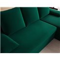 Corner sofa Elgino L/R Reversible, sleeping function, Nube 35, velvet, dark green, H90x201x143cm