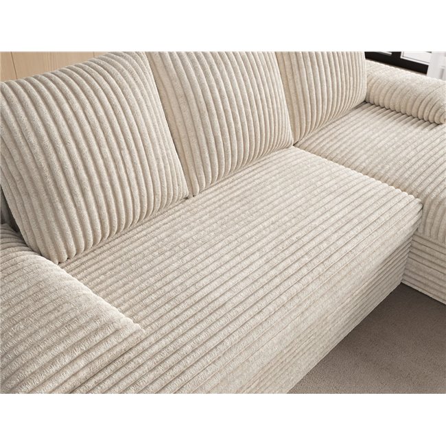 Corner sofa Elgino L/R Reversible, sleeping function, Modullo 18, beige, H90x201x143cm