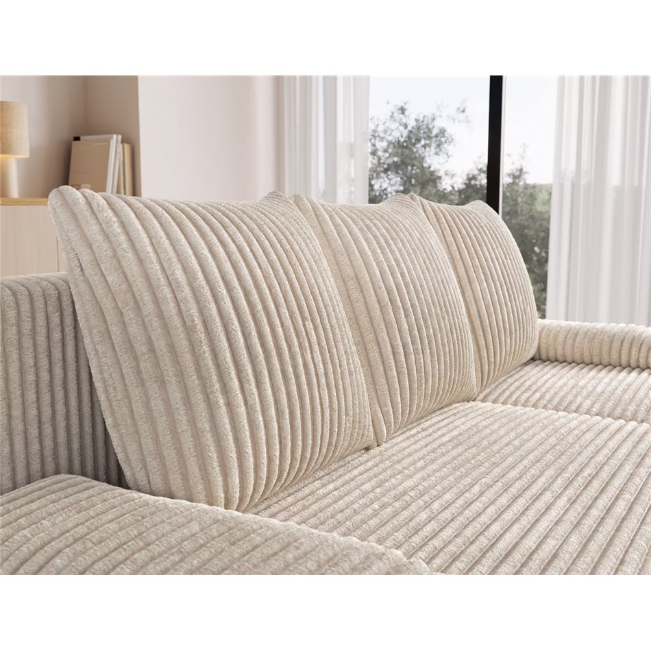 Corner sofa Elgino L/R Reversible, sleeping function, Modullo 18, beige, H90x201x143cm