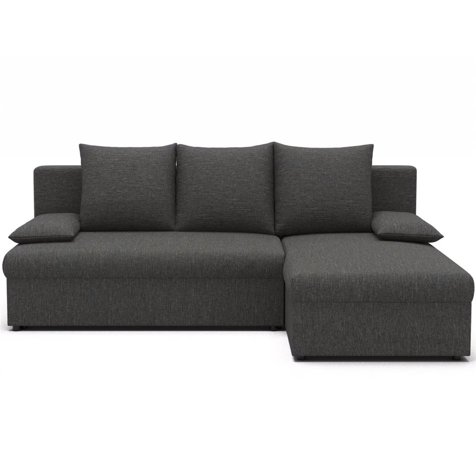 Corner sofa Elgino L/R Reversible, sleeping function, Sawana 21, grey, H90x201x143cm