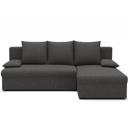 Corner sofa Elgino L/R Reversible, sleeping function, Sawana 21, grey, H90x201x143cm