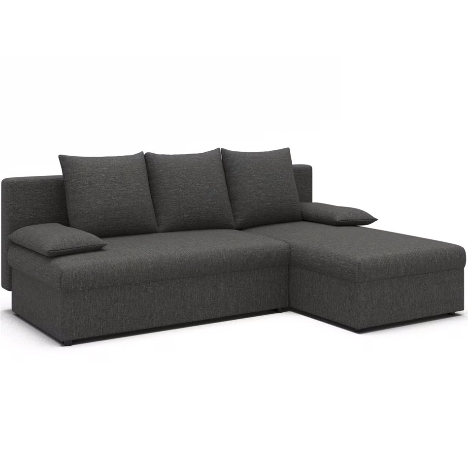 Corner sofa Elgino L/R Reversible, sleeping function, Sawana 21, grey, H90x201x143cm