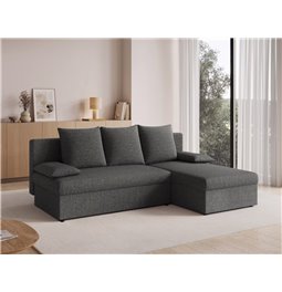Угловой диван Elgino L/R Reversible, раздвижной, Sawana 21, серый, H90x201x143cm