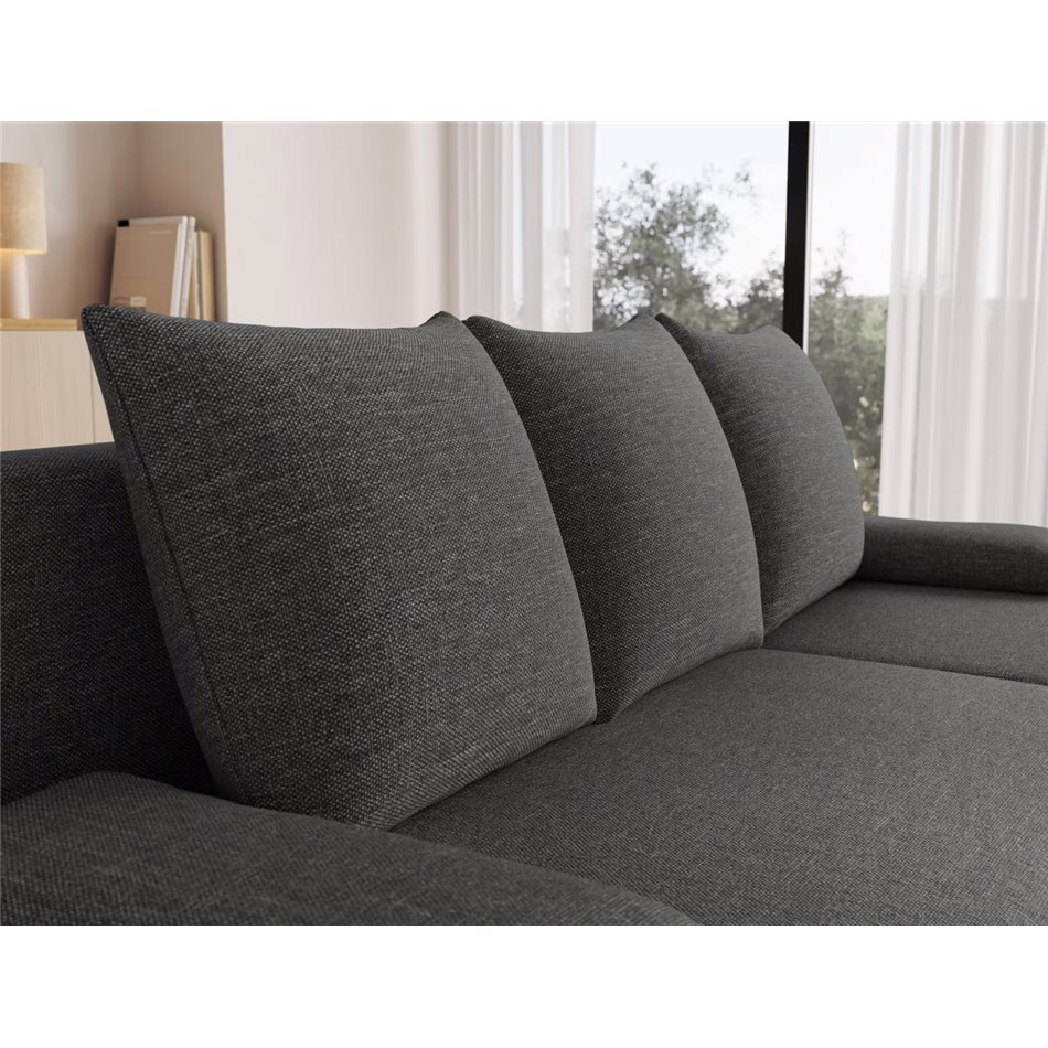 Corner sofa Elgino L/R Reversible, sleeping function, Sawana 21, grey, H90x201x143cm