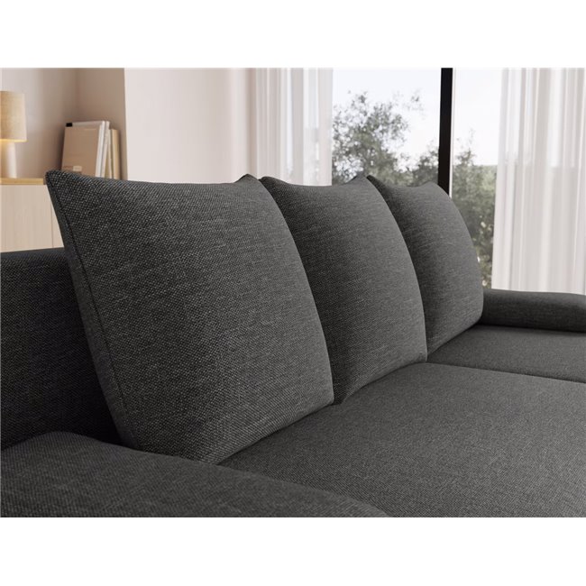 Corner sofa Elgino L/R Reversible, sleeping function, Sawana 21, grey, H90x201x143cm