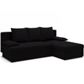 Corner sofa Elgino L/R Reversible, sleeping function, Sawana 14, black, H90x201x143cm