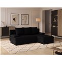 Corner sofa Elgino L/R Reversible, sleeping function, Sawana 14, black, H90x201x143cm