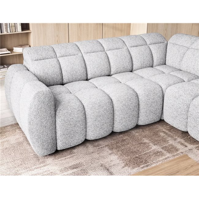 Corner sofa Elfalconn R, electrically extendable, Coralline 01, grey, H107x258x208cm