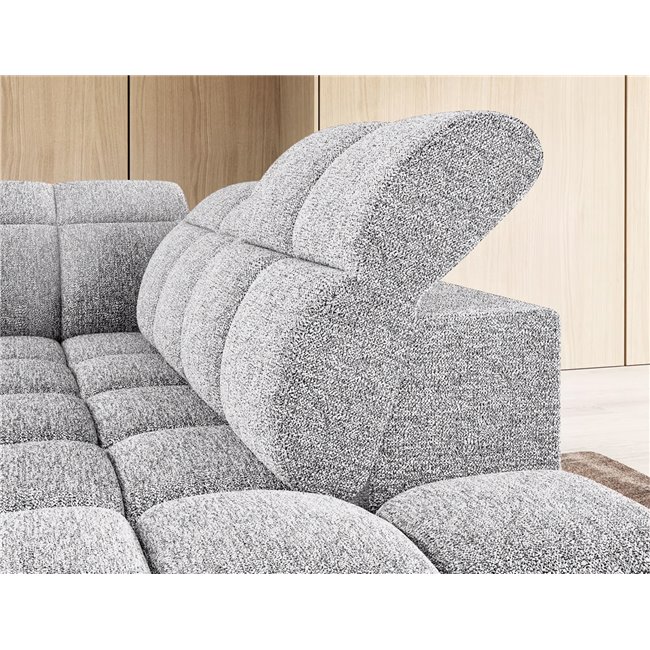 Corner sofa Elfalconn R, electrically extendable, Coralline 01, grey, H107x258x208cm