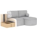 Corner sofa Elivosa R, sleeping function, Royal 01, boucle, white, H93x220x144cm