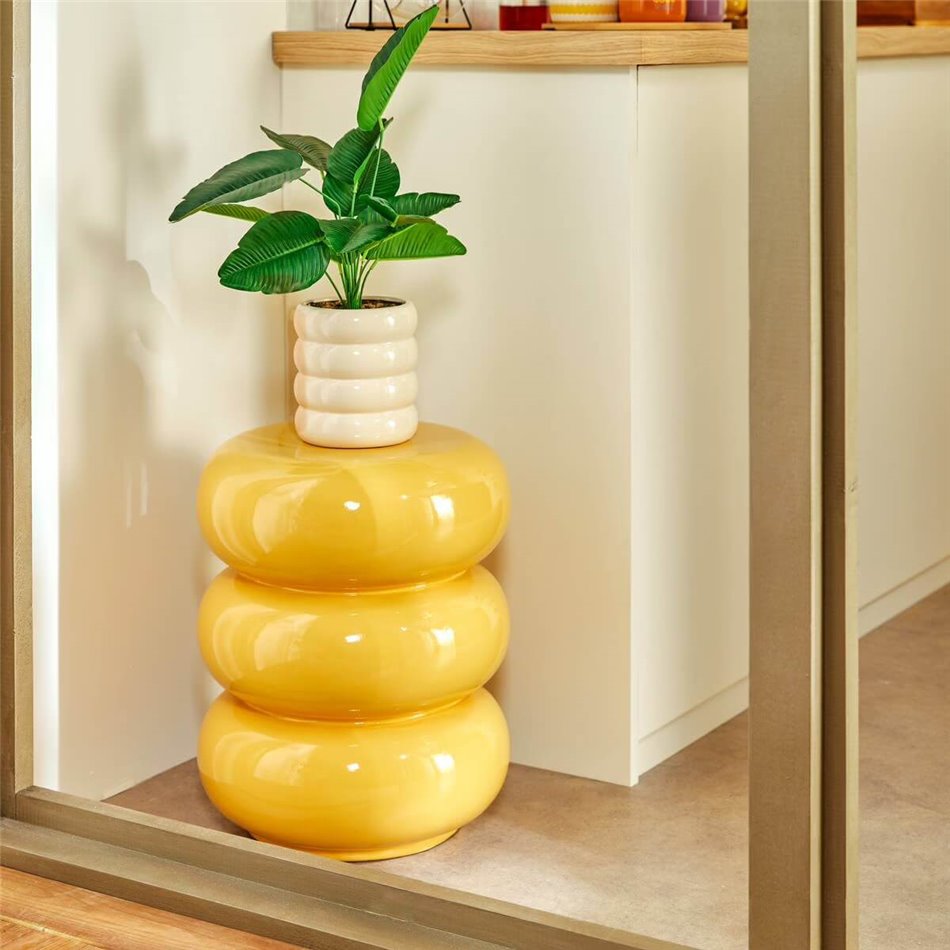 Журнальный столик Yellow Stoneto, желтый, D35cm H43cm