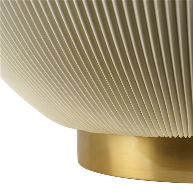 Side table Jello White, sintered stone/metal/eco leather, D80cm H40cm