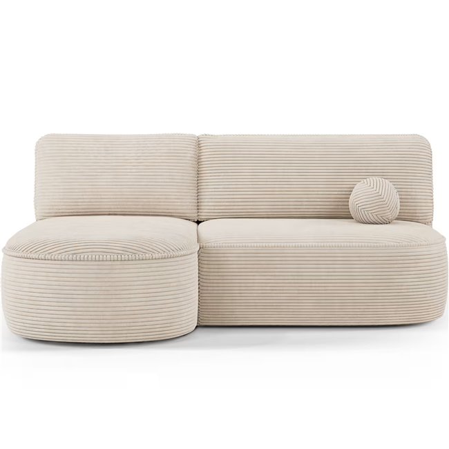 Corner sofa Elivosa L, sleeping function, Jarell 18, corduroy, beige, H93x220x144cm