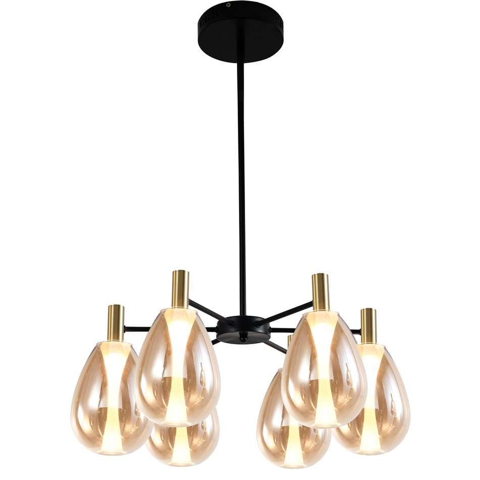 Подвесной светильник Rigonda amber C6, H120x60x60cm, LED 32.4W, 3000K, 3108lm