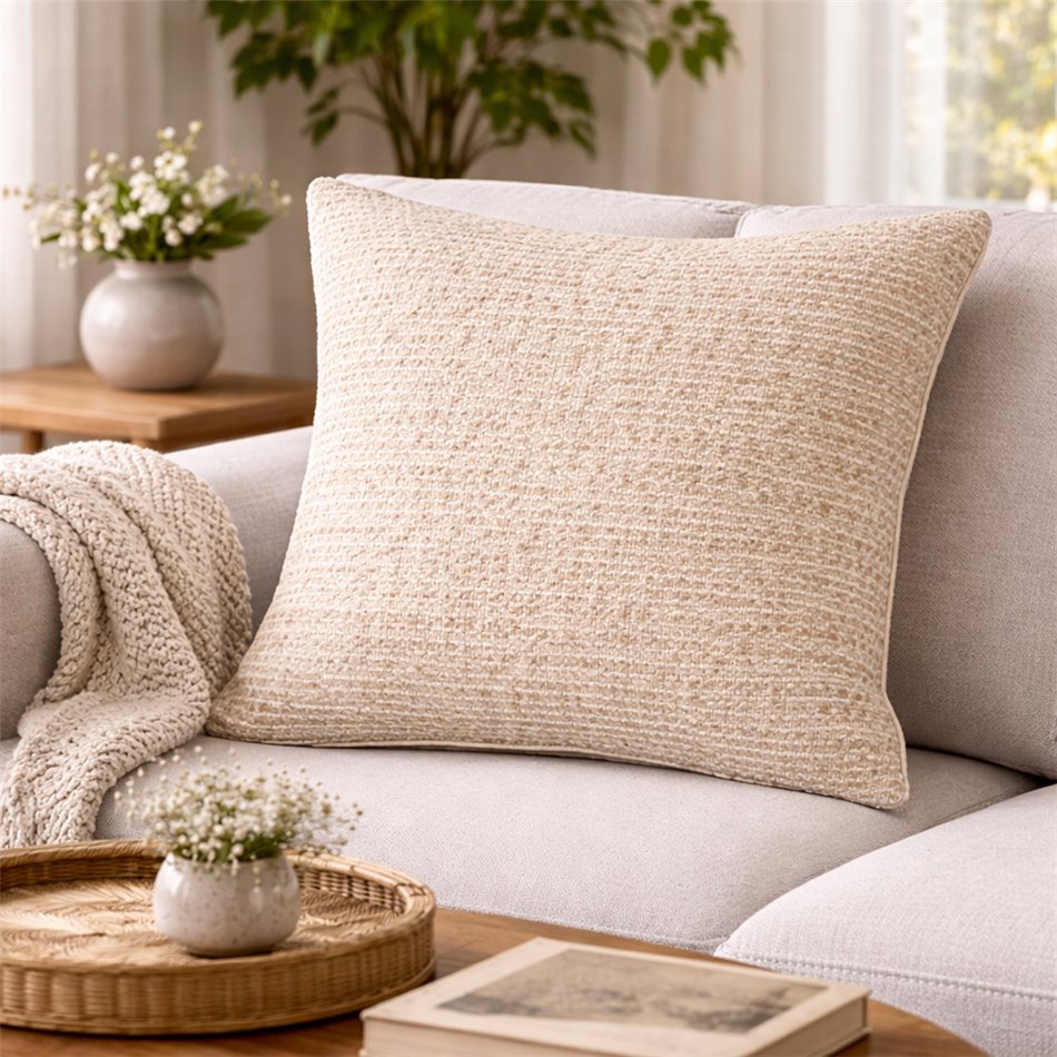 Decorative pillowcase Silencio, beige, 45x45cm