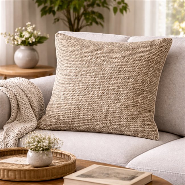 Decorative pillowcase Silencio, taupe, 45x45cm