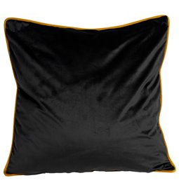 Decorative pillowcase Riviera, black, with mustard color trim, 60x60cm