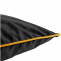 Decorative pillowcase Riviera, black, with mustard color trim, 60x60cm
