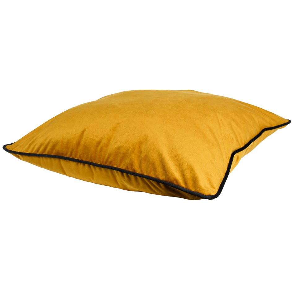 Decorative pillowcase Riviera, mustard color, with black trim, 60x60cm