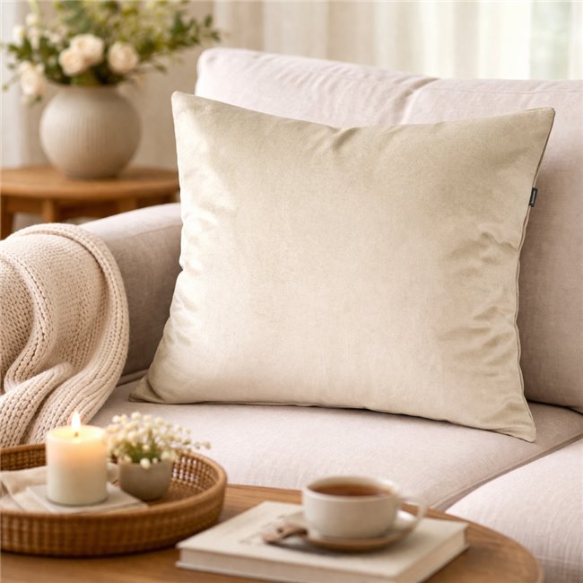 Decorative pillowcase Monolith, cream color, 45x45cm