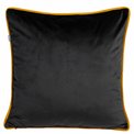 Decorative pillowcase Riviera, black, with mustard color trim, 45x45cm