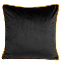 Decorative pillowcase Riviera, black, with mustard color trim, 45x45cm