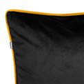 Decorative pillowcase Riviera, black, with mustard color trim, 45x45cm