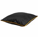Decorative pillowcase Riviera, black, with mustard color trim, 45x45cm