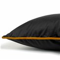 Decorative pillowcase Riviera, black, with mustard color trim, 45x45cm