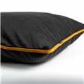 Decorative pillowcase Riviera, black, with mustard color trim, 45x45cm