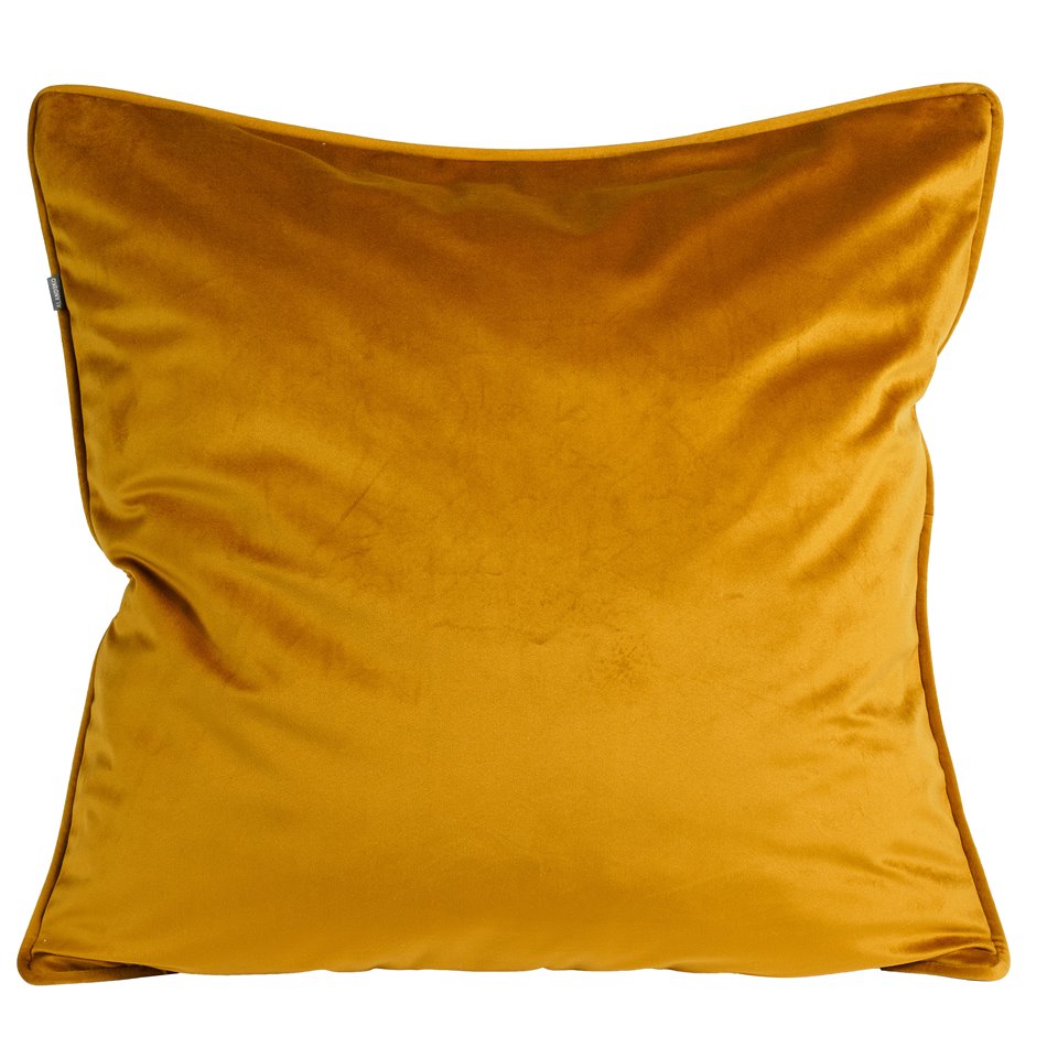 Decorative pillowcase Riviera, mustard color, with trim, 60x60cm