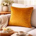 Decorative pillowcase Riviera, mustard color, with trim, 60x60cm