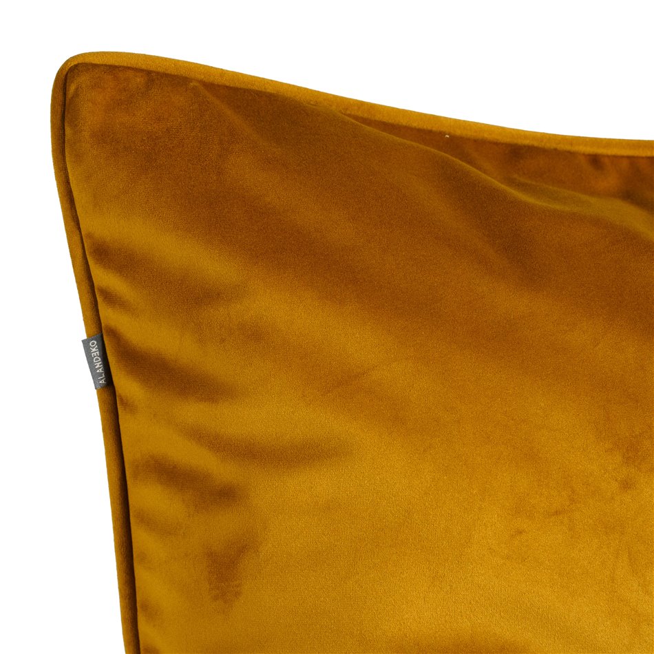 Decorative pillowcase Riviera, mustard color, with trim, 60x60cm